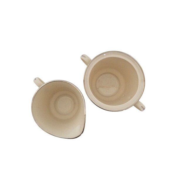 Lenox Reverie Floral Creamer & Sugar Bowl Set Ivory Blue Flowers - Picture 7 of 9